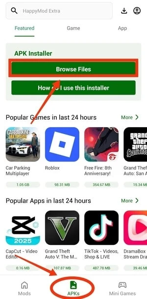 Encontre o Instalador APK do ModExtra